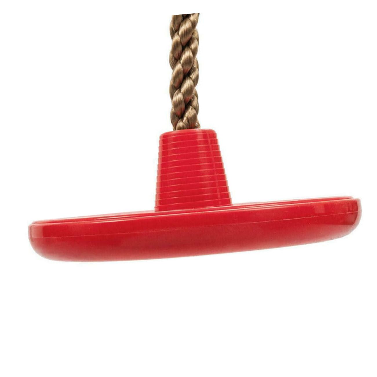 HANABASS Swing Round Disk Swing for Indoor Outdoor Fun Cord Design Recreation for Boys Red
