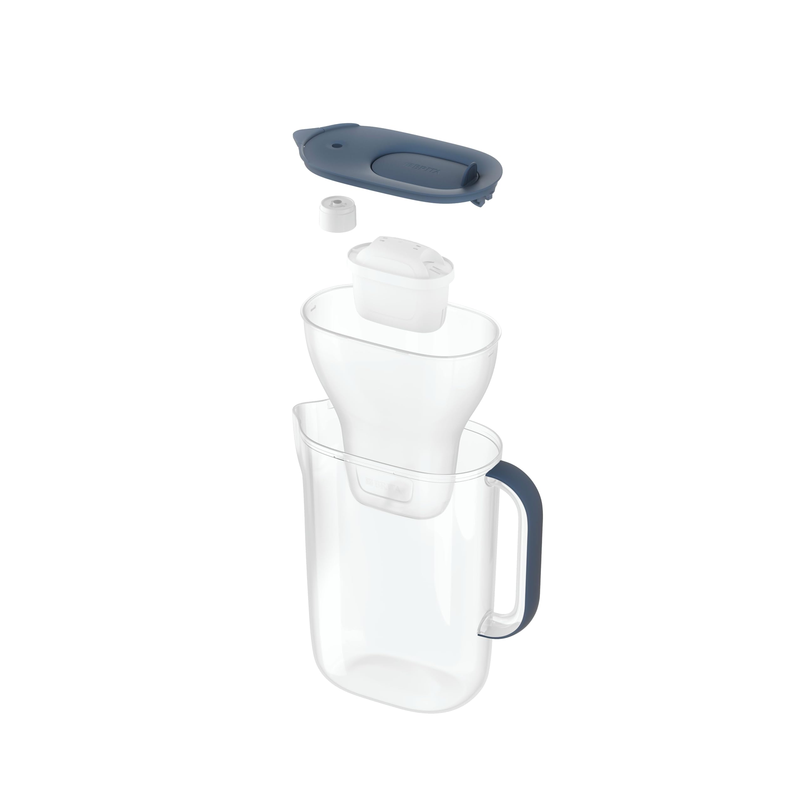 BRITA Caraffa Filtrante Acqua Style Essential Stone Blue 2.4 L con 3X MAXTRA PRO PURE PERFORMANCE