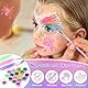 Gigmeta Glitzer Tattoo Set, 18 Farben Temporäre Glitzertattoo mit 138 Schablonen, 5 Pinsel, 3 Cartoon-Aufkleber, 2 Kleber und 1 Schwamm