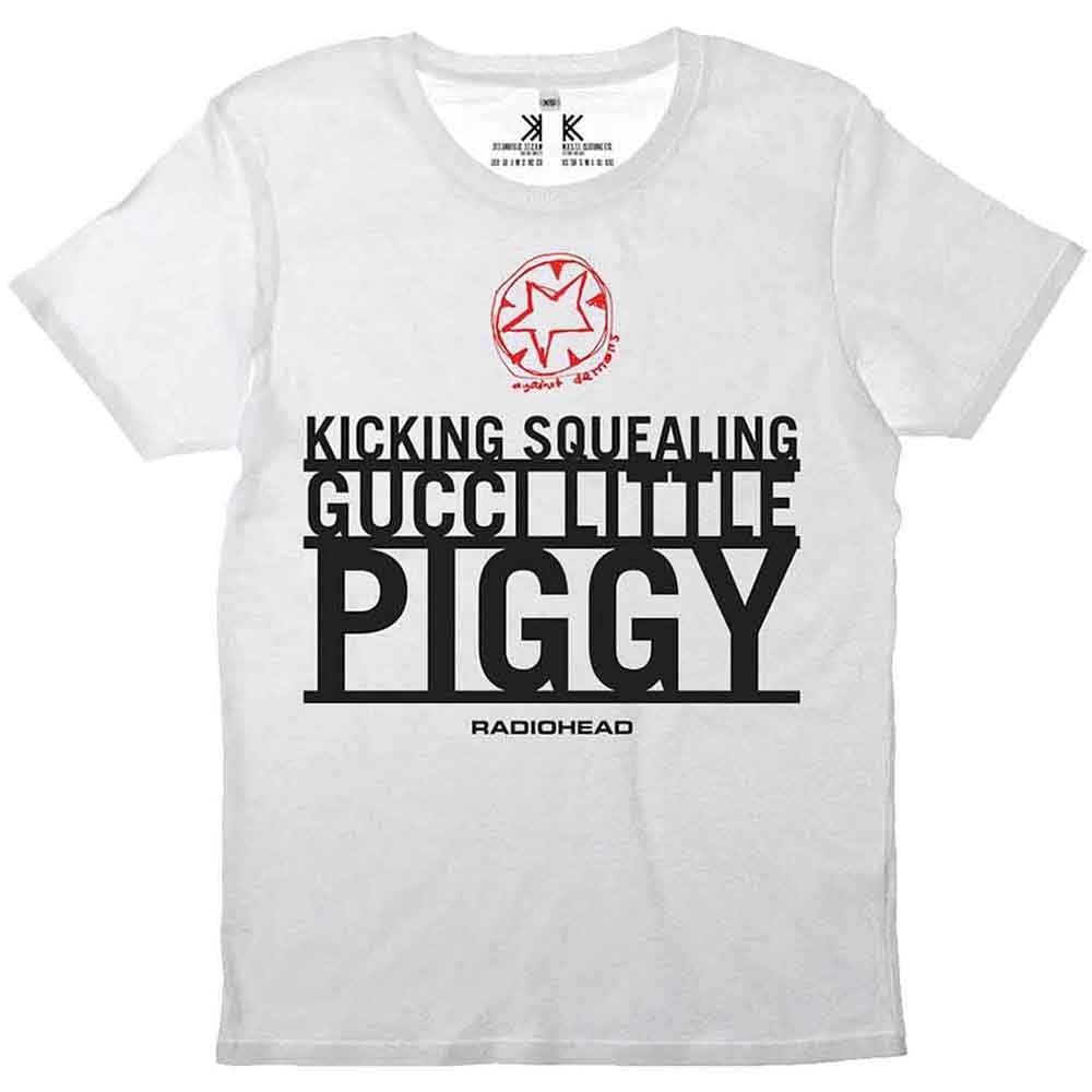 Rock Off officially licensed products Radiohead Piggy Band Logo T Shirt S White
