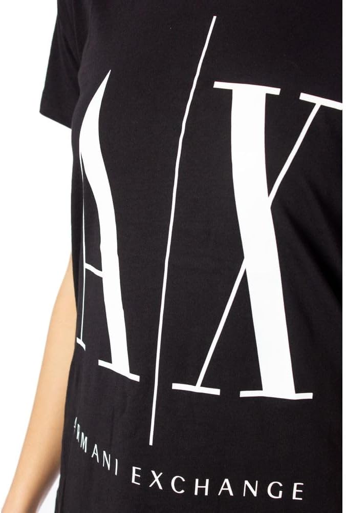 Armani Exchange Womens Icon Project Logo Boyfriend Fit Crewneck Tee - Image 3