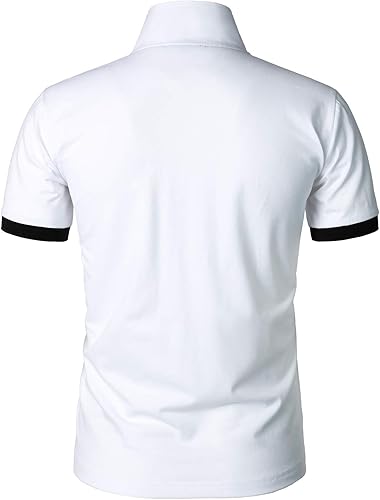 Miniatura 3 de HOOD CREW Camisa Polo Clásica de Hombre de Manga Corta, Camisas Ligeras Casuales