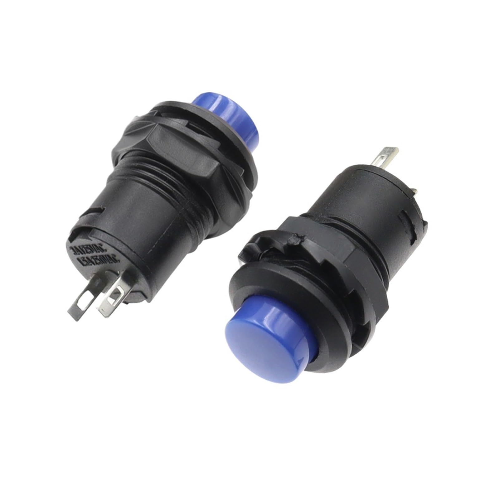 AUOQKQUT 100PCS blue Self locking Switches DS428 12mm OFF- ON Push Button Switch 3A /125VAC 1.5A/250VAC DS-428
