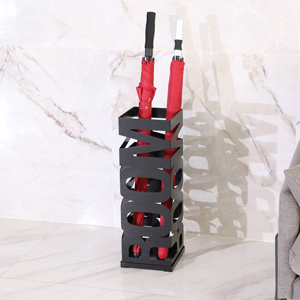 Seau à parapluie au design moderne noir pour entrée résidentielle chic