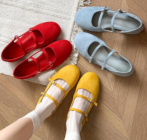 Women's Flats Shoes Round Toe Dressy Shoes Double Buckle Strap Ballet Flat for Women Middle Hollow Daily Casual Outing2