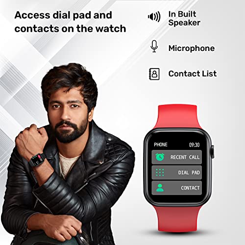 Image of Fire-Boltt Ring Bluetooth Calling Smartwatch with SpO2 & 1.7 inch Metal Body with Blood Oxygen Monitoring, Continuous Heart Rate, Full Touch & Multiple Watch Faces (Red)
