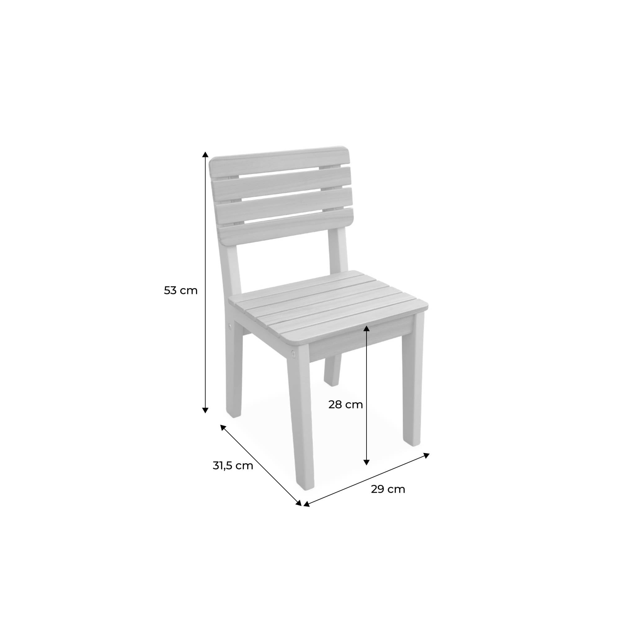 Alice's Garden sweeek - Lot de 2 chaises en Bois d'acacia pour Enfant. Salon de Jardin Enfant Vert de Gris. intérieur/extérieur