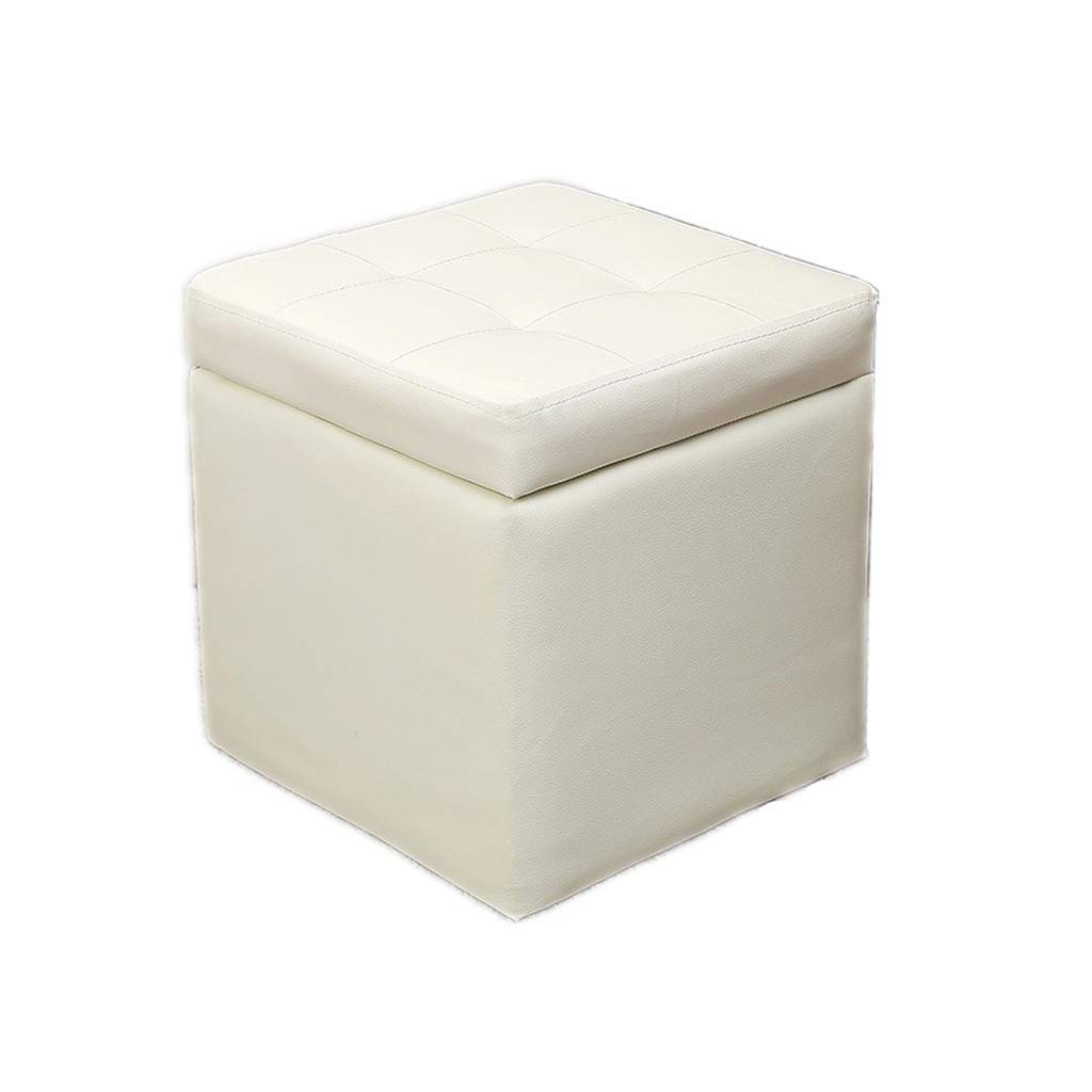 Pouf de maquillage en bois blanc avec coffre pour ranger votre chambre