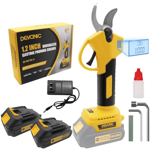 DEVONIC Electric Pruning Shears Cordless,Electric Pruning Battery Powered,25mm (0.98 Inch) Cutting...