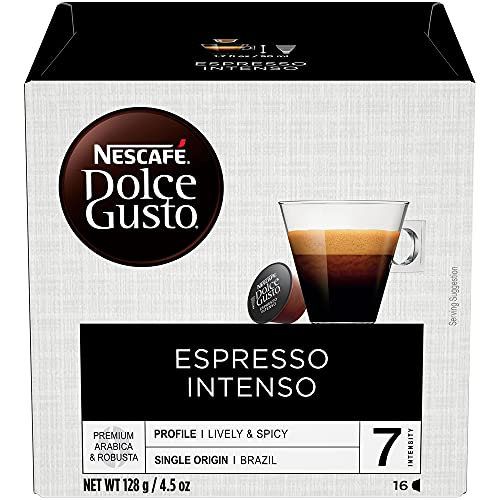 Nescafe Dolce Gusto Coffee Pods, Espresso Intenso, 16 Capsules (Pack of 3)