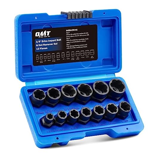 Impact Nut and Bolt Extraction Tool Set | Rusted Damaged Stripped Nut and Bolt Remover Tool Kit | Nut Bolt Extractor Socket Set in 13 SAE and Metric Sizes for 3/8 Inch Drive with Case