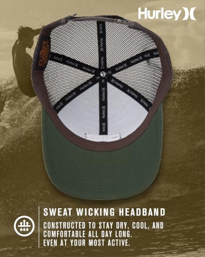 Image of Hurley Mens Trucker Hat - Flexible Quick Dry Fairway Mesh Trucker Hat for Men with Snapback Closure - Classic Mens Caps