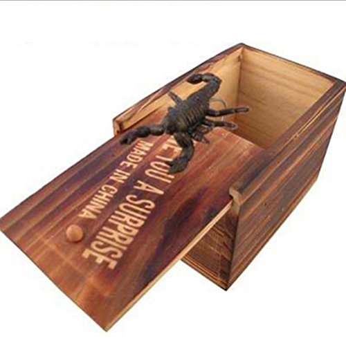 Latburg Prank Toys Harmless Best Prank Stuff Shocking Scary Surprise Wooden Box Toys for Halloween April-Fools' Day Gift Decoration Party Stage Props (1 pcs Random delivery)