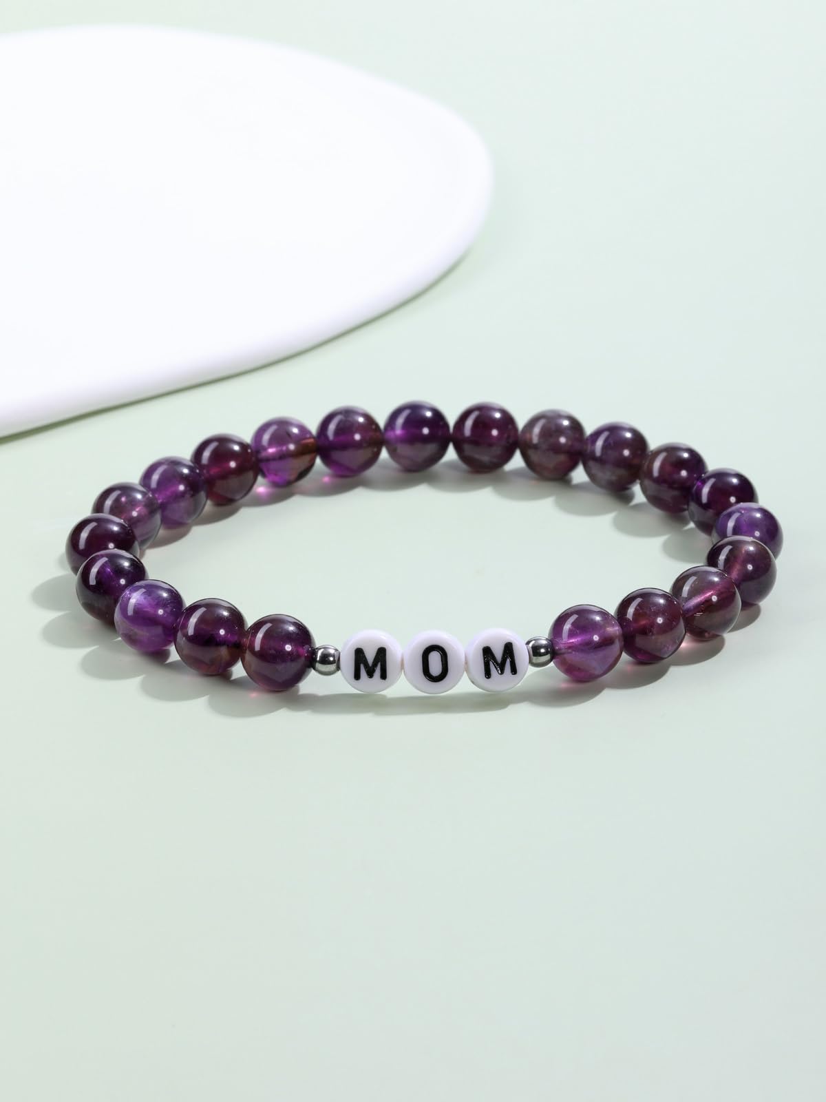 YDYDTTKD Personalisierte Armbänder für Damen und Herren, individuell gravierter Anfangsbuchstabe, Name, Perlenarmband, Geburtstagsgeschenke für Mama, Papa, Freund, Valentinstag, Jahrestag,