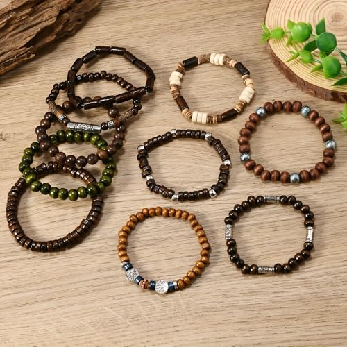 Set de 10 pulseras ajustables para hombre miniatura 4