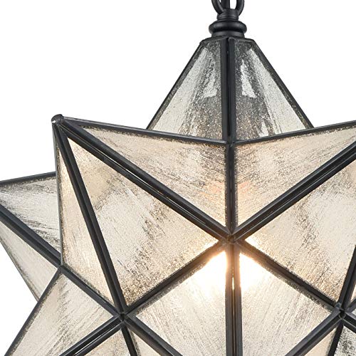 Image of CLAXY Modern Moravian Star Pendant Light Seeded Large Glass Hanging Lights