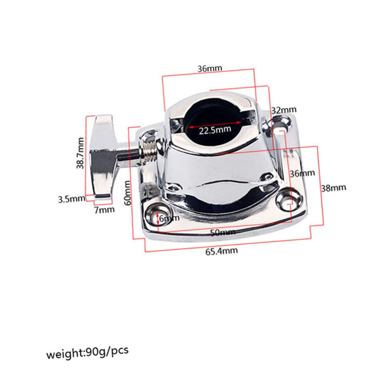 Holibanna Durable Tom Cymbal Holder Clamp Percussion Replacement Accessory for Drum High Grade Material Lightweight Design Compatible with Various Drum Kits Silver