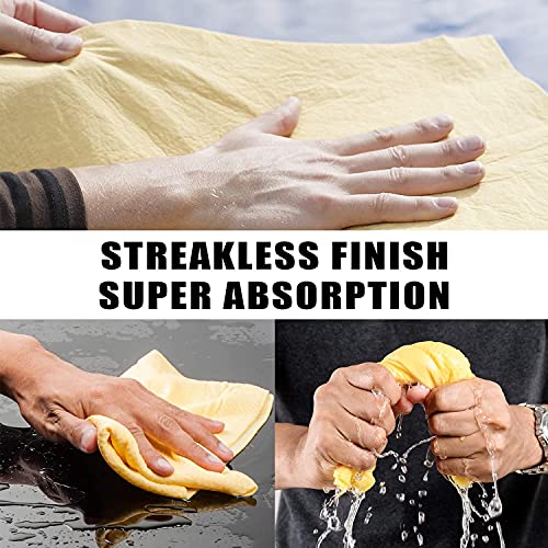 Natruth Pva Cooling Towel 26"X17" Super Absorbent Chamois Cloth For Car- Original Pet Drying Towel Multifunctional Pva Synthetic Chamois Leather Cloth In Tube - Storage Tube(Yellow) #TOP4