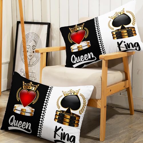 Image of AILONEN Queen and King Couple Comforter Set King Size,3-Piece Black and White Crown Bedding Set for Room,Romantic Soft Microfiber Comforter with 2 Pillowcases