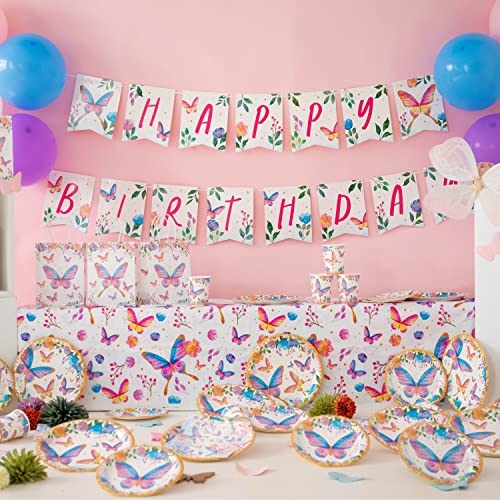 Butterfly Plates, Cups, And Napkins Set Serves 16 Guests 64 Pcs – Butterfly Birthday Decorations For Girls Butterfly Birthday Party Supplies Butterfly Decorations For Birthday #TOP5