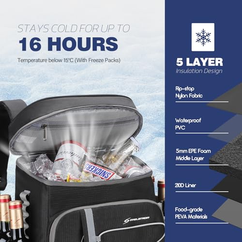 Image of Maelstrom Cooler Backpack - 35 /50 Can Insulated Soft Cooler Lunch Bag for Camping, Beach, Hiking & Shopping