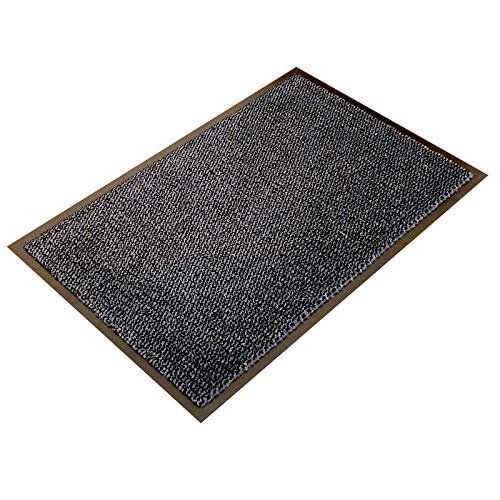 Ultralux Fußmatte mit Kratzfasern für Innenbereiche | 90 x 150 cm | Schmutzfangmatte mit Fasern aus Polypropylen und antirutsch Vinylrücken | grau | für drinnen | viele Größen Cover