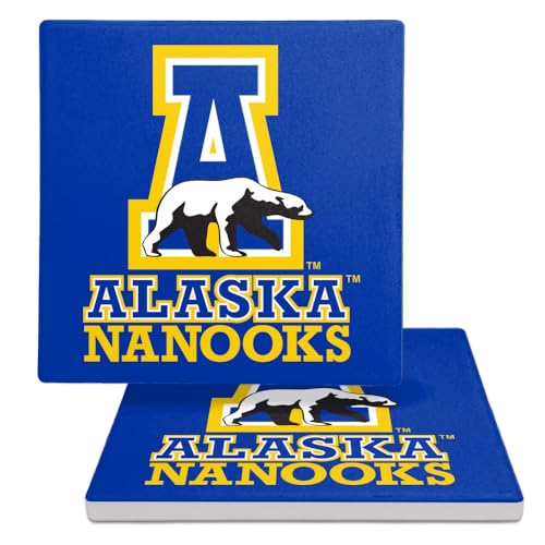 University of Alaska Fairbanks Secondary Logo Square, 3.9", Cork Base