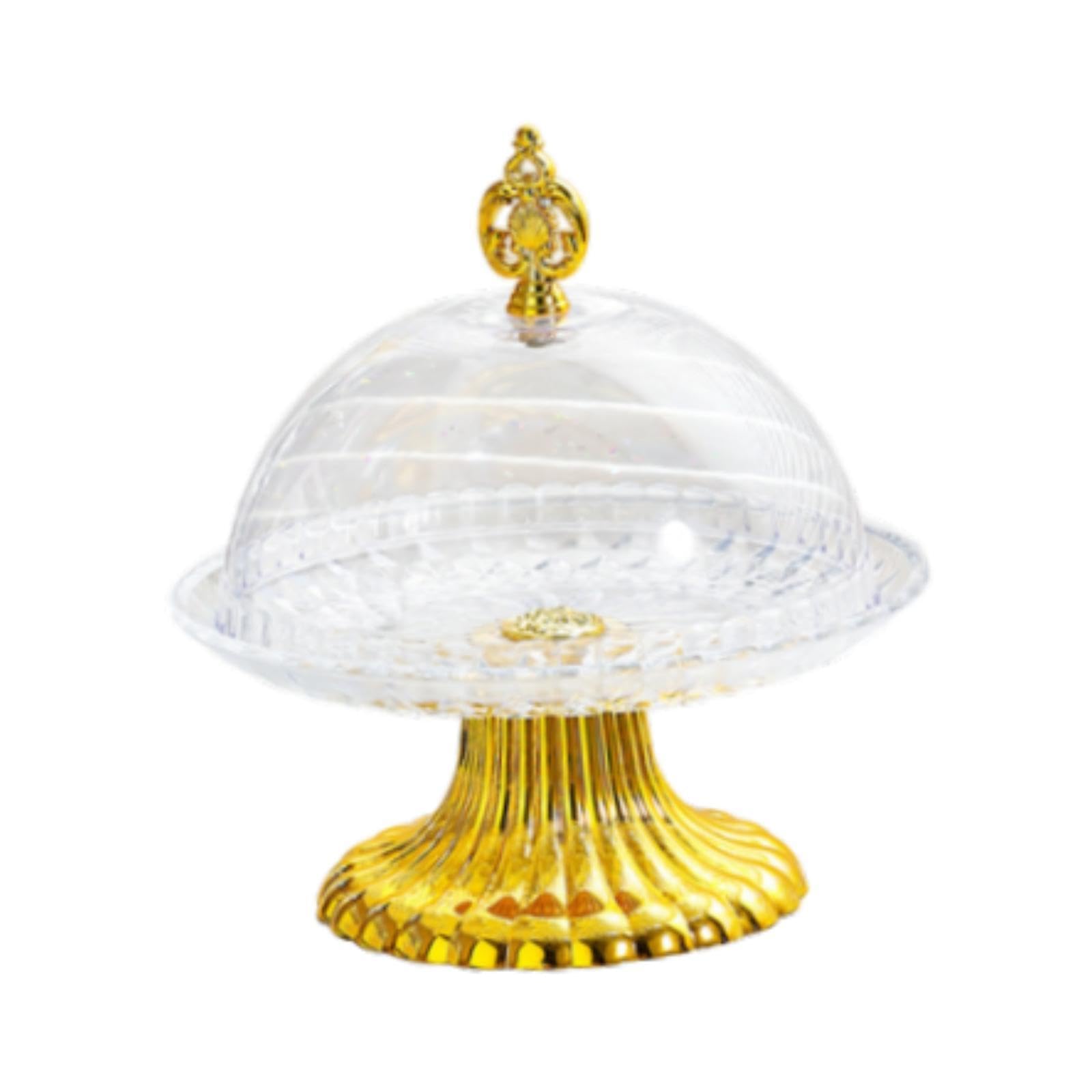 AMSLSIU Beautiful Cake Plate With Cover For Easy Cleanup For Presenting Cakes Fruits And Snacks At Gatherings Cake Plate Pedestal Dessert Display Serving, Clear, S