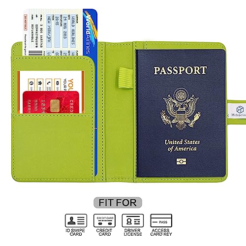 Image of Melsbrinna Premium Leather Passport Holder Covers Case, Waterproof Rfid Blocking Travel Wallet Passport Holder with Pen Holder, Cute Passport Book for Women /Men