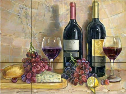 Ceramic Tile Mural - Bread and Wine - by Theresa Kasun