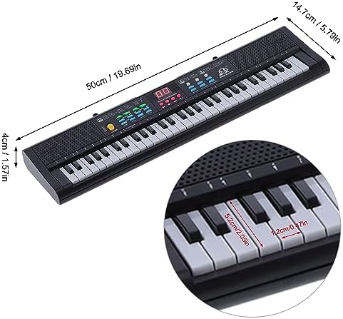 Miniatura 2 de Piano de teclado,Piano eléctrico digital de 61 teclas,Instrumento multifuncional con micrófono MQ6186