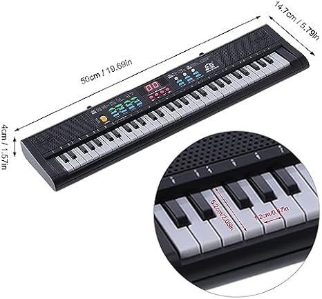 61 Key Digital Piano Keyboard Portable Electronic Keyboard for Beginners Home Use with Microphone 19.69x5.79x1.57in (MQ6186)