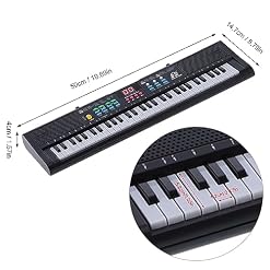 SALUTUY Clavier Piano Instrument, 61 Touches Électrique Numérique Multifonctionnel Avec Microphone Mq6186 Haut-parleurs Piano Numérique Stand Banc Casque Microphone, Pour Pratiquer Et Jouer – Image 7