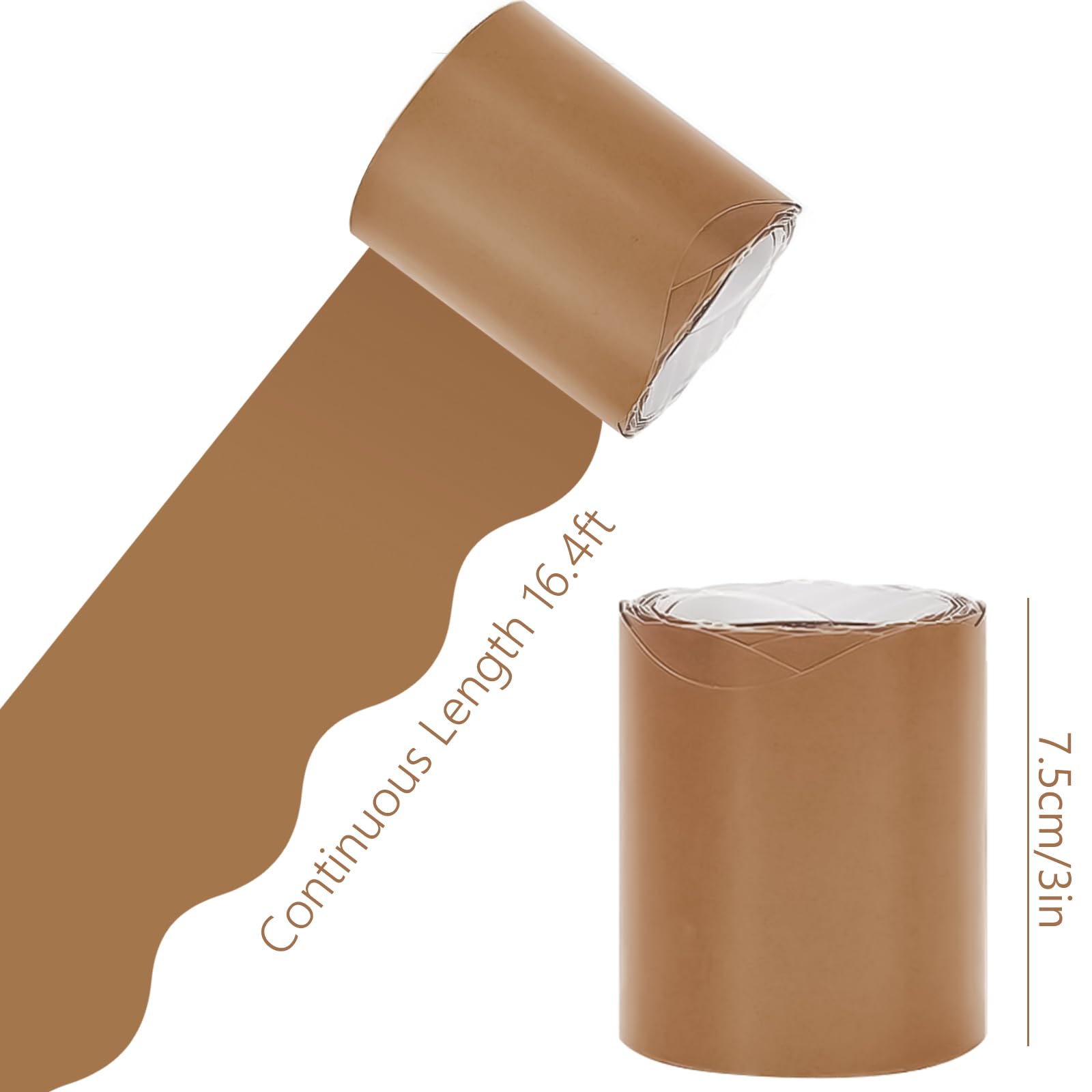 Braune Fransen-Pinnwand-Bordüre – 10 Meter Rolle, Rustikale Wanddekoration Für Klassenzimmer & DIY