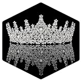Tiara for Women, Crystal Queen Crowns, Rhinestone Princess Tiaras, Royal Hair Accessories Perfect for Birthday Decorations, Wedding Brides, and Halloween Cosplay (Silver)