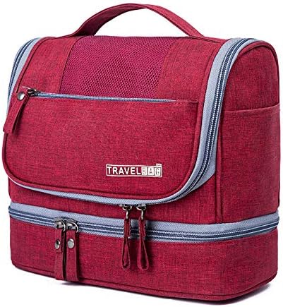 Bolsa de aseo para colgar de viaje, organizador de aseo, bolsa de cosméticos para hombres y mujeres, gran bolsa de maquillaje impermeable, kit de