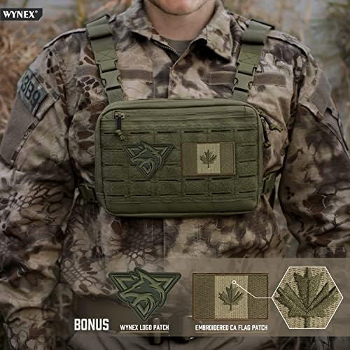 WYNEX Tactical Chest Rig Bag of Laser Cut Design, Molle Chest Pouch Utility Recon Kit Bag Tactical Combat Ches.t Pack Airsoft — view 4
