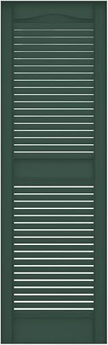 Miniatura 184 de Builders Edge 12 pulgadas de ancho x 48 pulgadas de alto, montante central superior de catedral estándar, persianas con listones abiertos, incluye