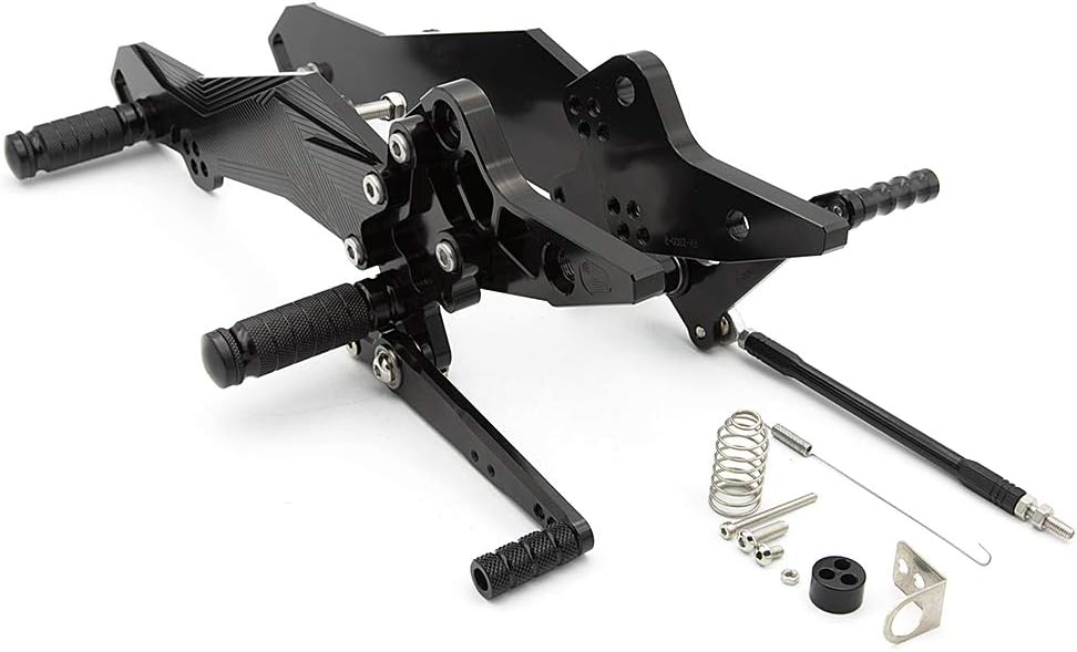 FXCNC CNC Billet Motorcycle Adjustable Rearsets Foot Pegs Rear Set Compatible with Z800 2013-2016, ZR800 2013-2016, ZR800-ABS 2013-2016
