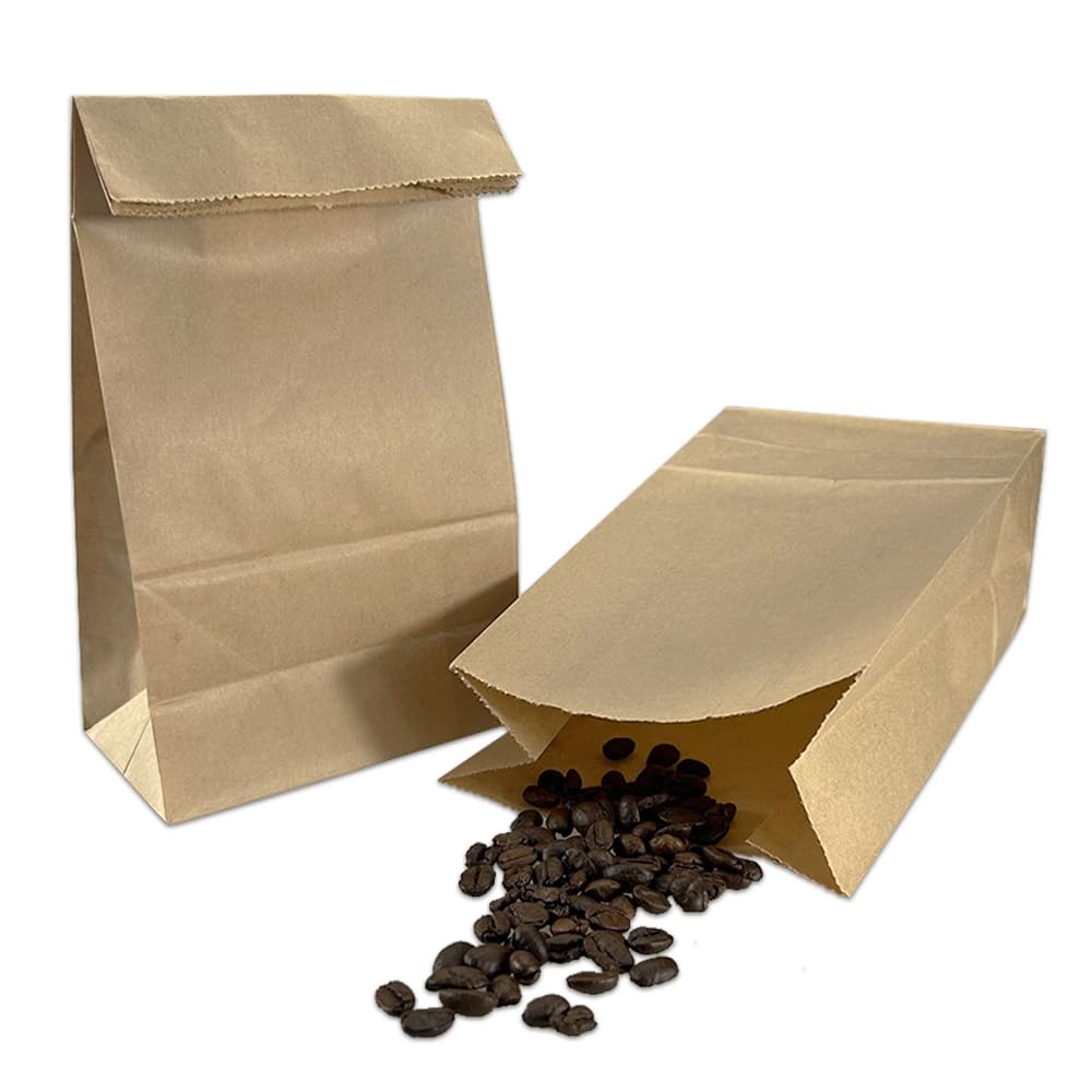 50 bolsas de cera de papel kraft de 3.5 x 2 x 6.7 pulgadas, parte inferior plana, color marrón, para el hogar, cocina, almacenamiento de alimentos, juegos de recipientes para llevar, almuerzo 3