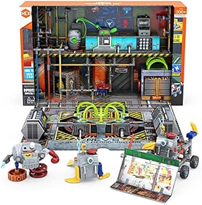 HEXBUG JUNKBOTS Small Factory Habitat Revâ€™s Secret Headquarters, Surprise Toy Playset, Build and LOL with Boys and Girls, Toys for Kids, 200+ Pieces of Action Construction Figures, for Ages 5 and Up