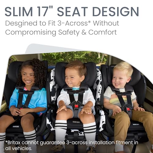 Image of Britax Poplar S Convertible Car Seat, Slim 17 inch Design - Cowmooflage | 2-in-1 Car Seat, Extended Rear Facing, Slim Car Seat, Easy Installation With ClickTight, Anti-Rebound Bar, SafeWash Fabrics