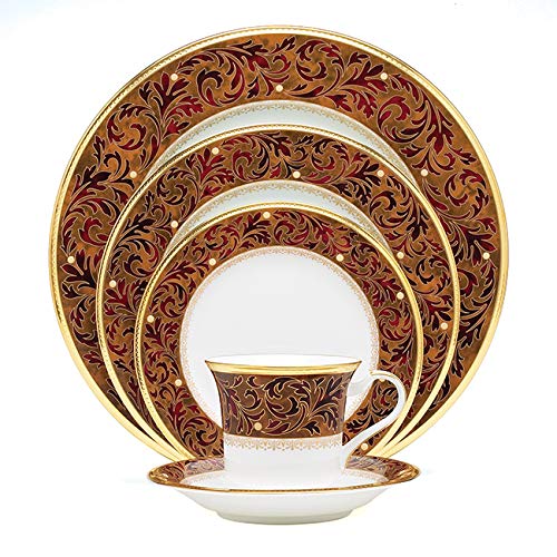 Noritake Xavier Gold 5-Piece Place Dinnerware Setting in Brown/Orange/Red