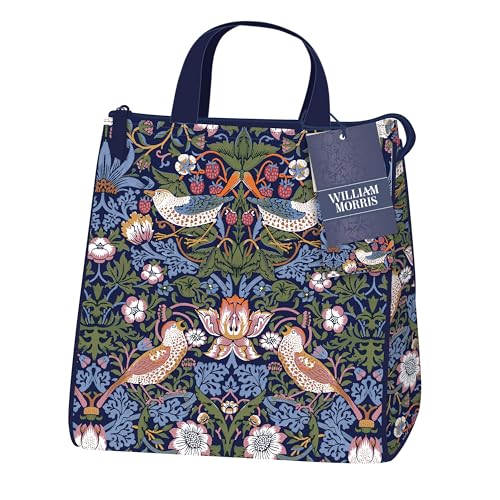 William Morris Strawberry Thief Insulated Lunch Bag, Height Approx 24cm Width 23cm from Portico Designs, Multicolour