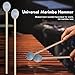 VANPHY Marimba Mallets (2-Pack) Yarn Heads with Beech Wood Handle Keyboard Percussion Accessories for Xylophone Glockenspiel Vibraphone Ideal for Beginners Students and Music Lovers Grey