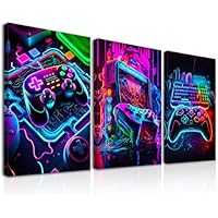 Dazzlewall 3Pcs Enmarcado Arte de Pared de Sala de Juegos,