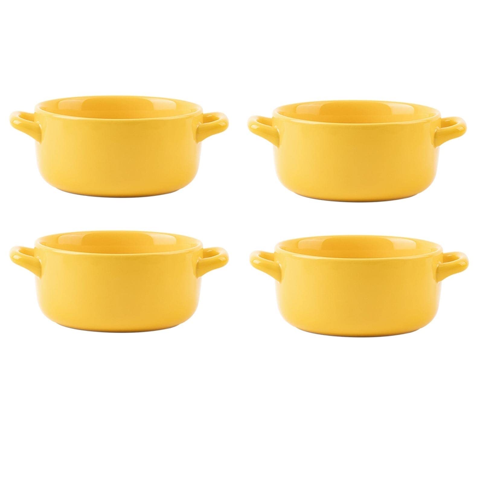 Tazón De Sopa Grande Para Ensaladeras Juego de 4 tazones de sopa de cerámica con asas, juego de tazones de cerámica for servir sopas, granos y guisos, tazones de desayuno Cuencos Para Cocina Cuenco Pa