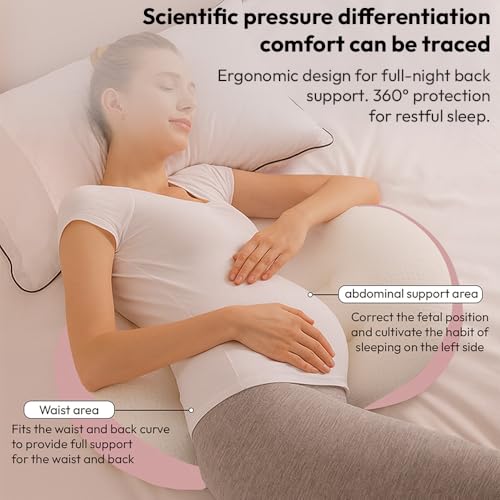 Image of StarAndDaisy Pregnancy Pillow for Women | Maternity Pillow for Pregnancy Sleeping with Cuddle Pillow with Belly Support, Leg Support, Adjustable Butterfly Design (Pink)