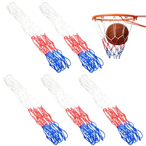 Scettar 5 Pezzi Rete da Basket,4mm Rete Canestro Basket Esterno Rimovibile,Retina Canestro Basket in Nylon,Retina Basket per Campi Scolastici, Basket, Interni ed Esterni