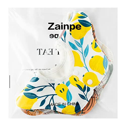 Zainpe 6Pcs 360° Rotate Baby Bibs Waterproof Snap Baby Bib Summer Shell Starfish Lemon Cotton Absorbent Feeding Burp Cloth For Unisex Infant Newborn 0-12 Months Boys Girls Drooling Teething Toddler #TOP6